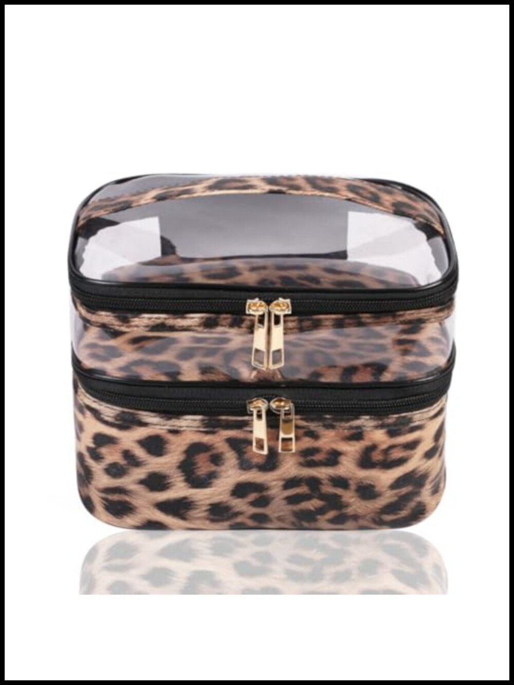 Waterproof Faux Leather Travel Toiletry Bag with Double Layer Organizer